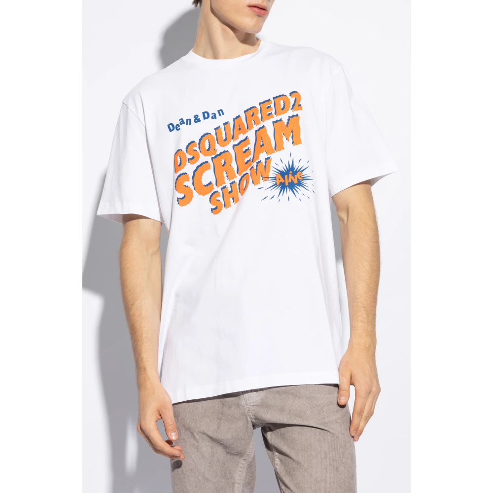 Dsquared2 T-shirt met logo White Heren