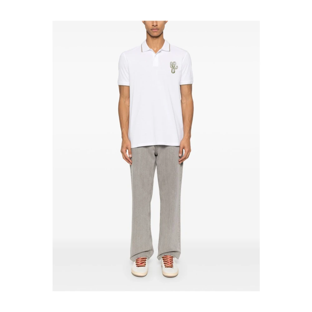 PS By Paul Smith Witte Polo Shirt met Contrasterende Rand White Heren
