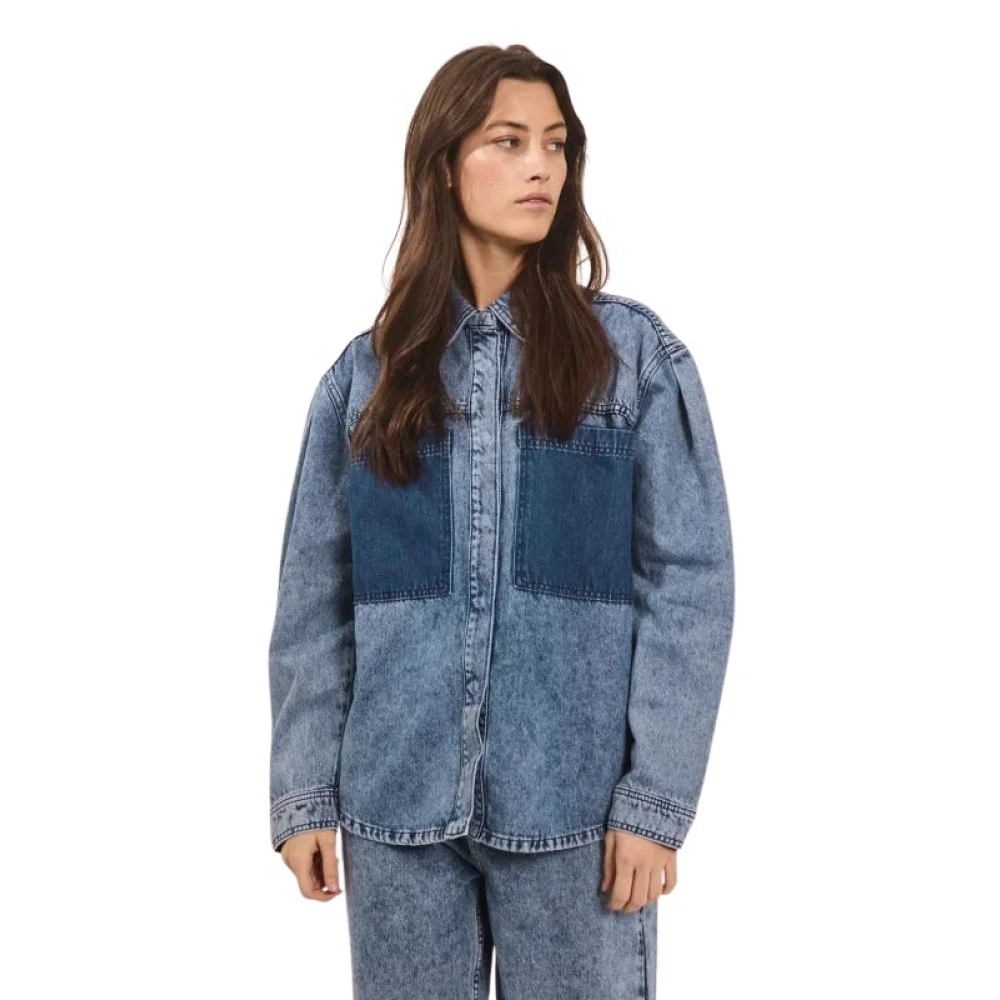 Norr Lichtblauwe Denim Blouse Jack Blue Dames