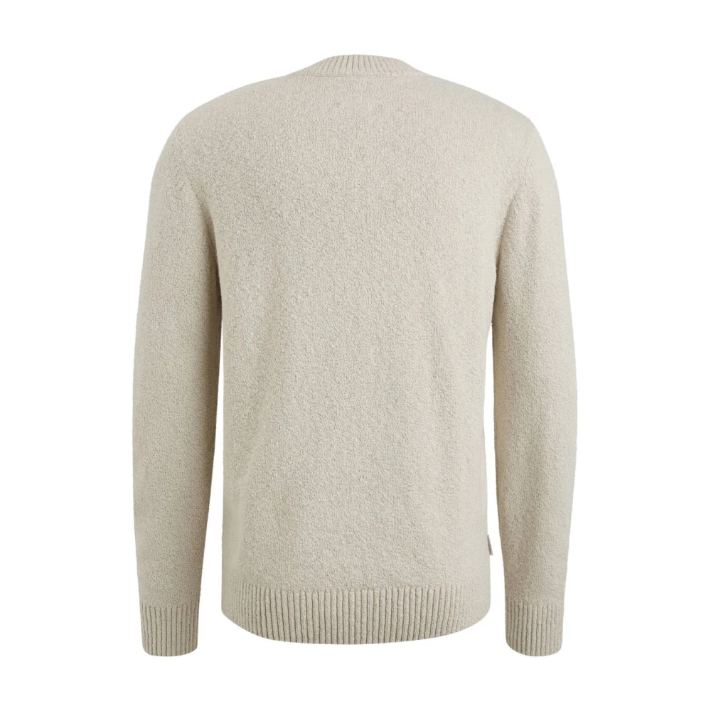 Cast Iron Boucle Katoen V-Hals Pullover Beige Heren