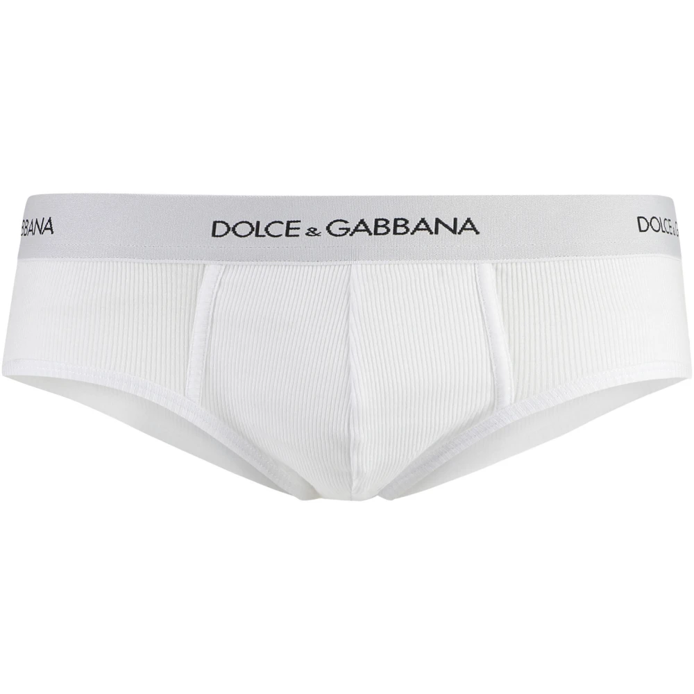 Dolce & Gabbana Katoenen Slip met Contrasterend Logo White Heren