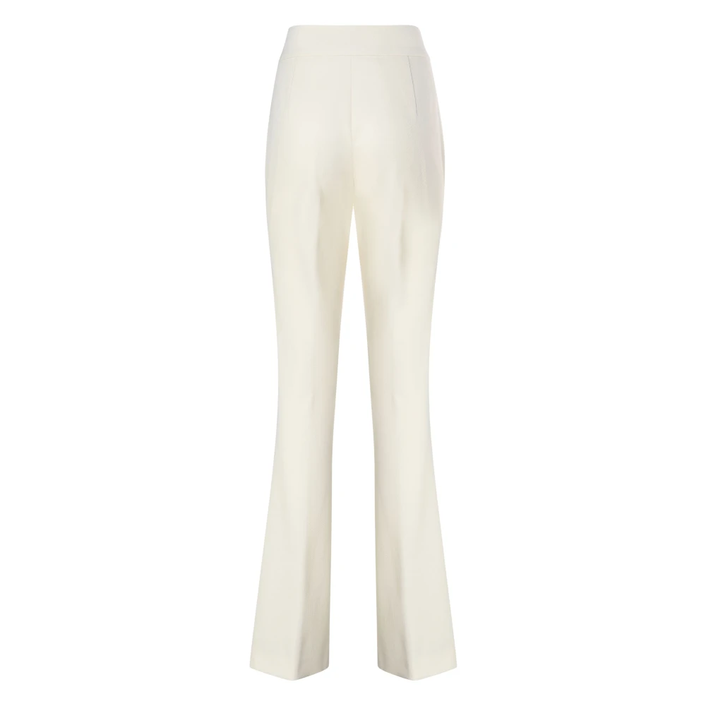 Genny Hoge Taille Wijde Broek Beige Dames
