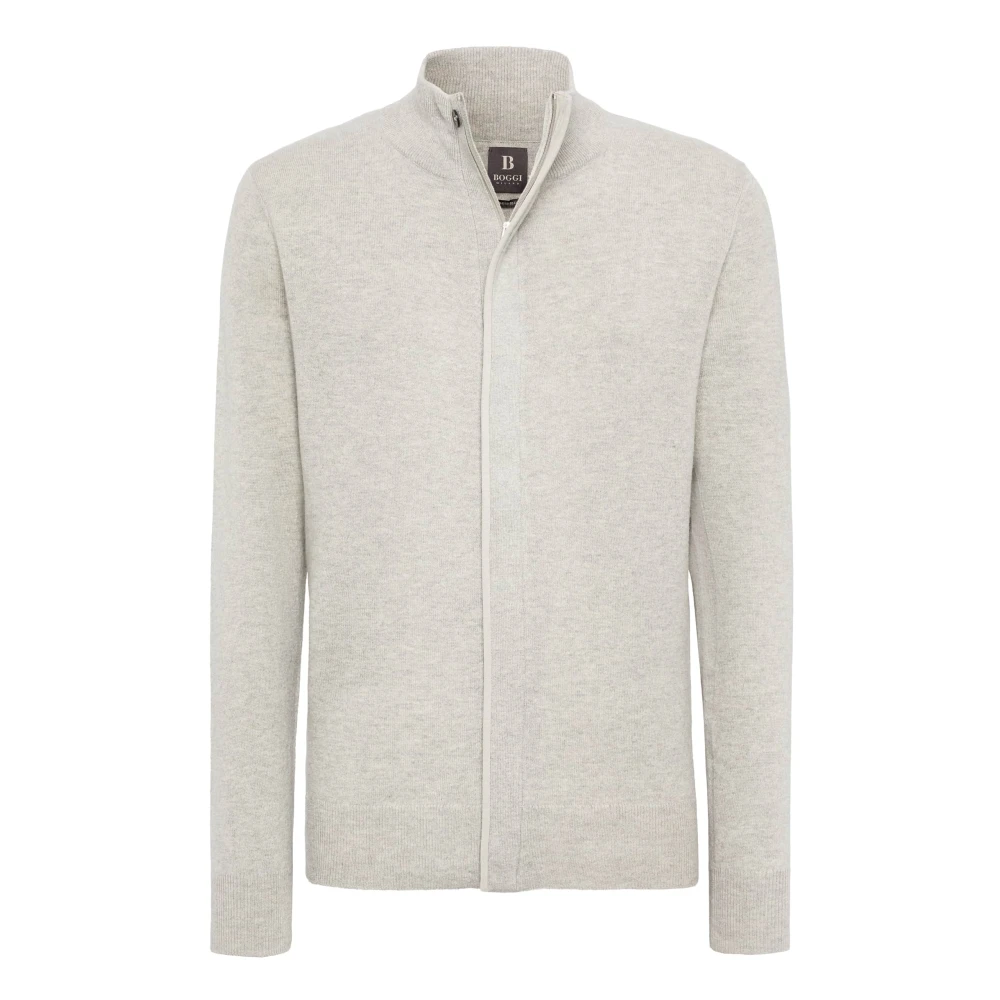 Boggi Milano Full Zip Jumper Gray Heren