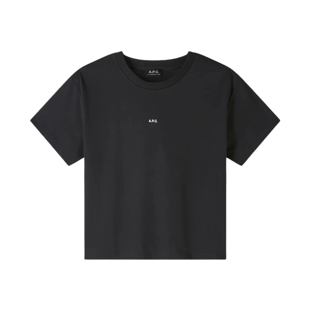 A.p.c. Women's Black T-Shirts, L, Boxy Micro Logo T-Shirt
