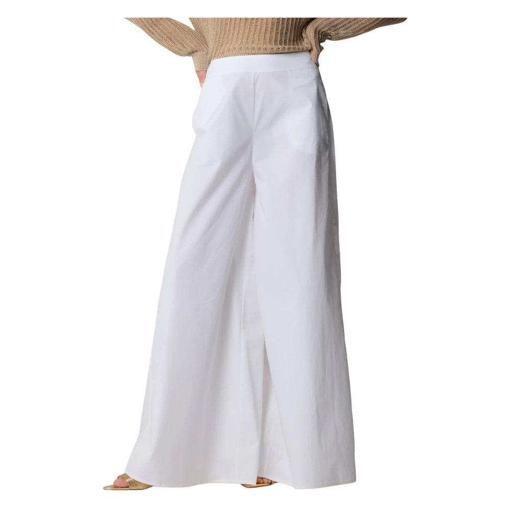 Kocca Hoge taille wijde pijpen broek White Dames