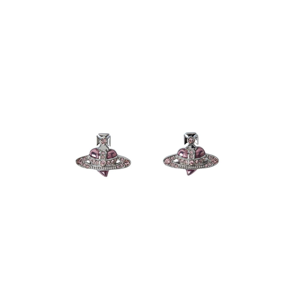 Vivienne Westwood New Diamante Heart Earrings - Female - Earrings - Pink - One Size - Accessories