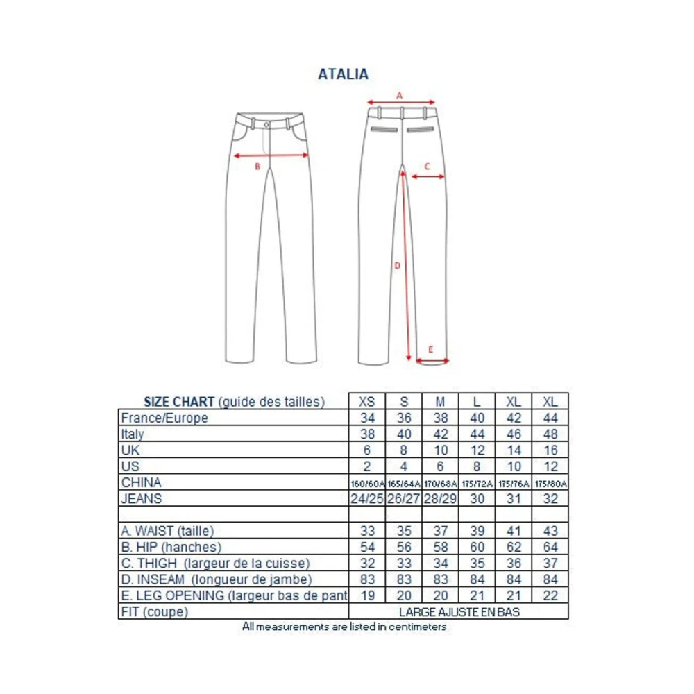 Ines De La Fressange Paris Atalia donkerblauwe broek Blue Dames