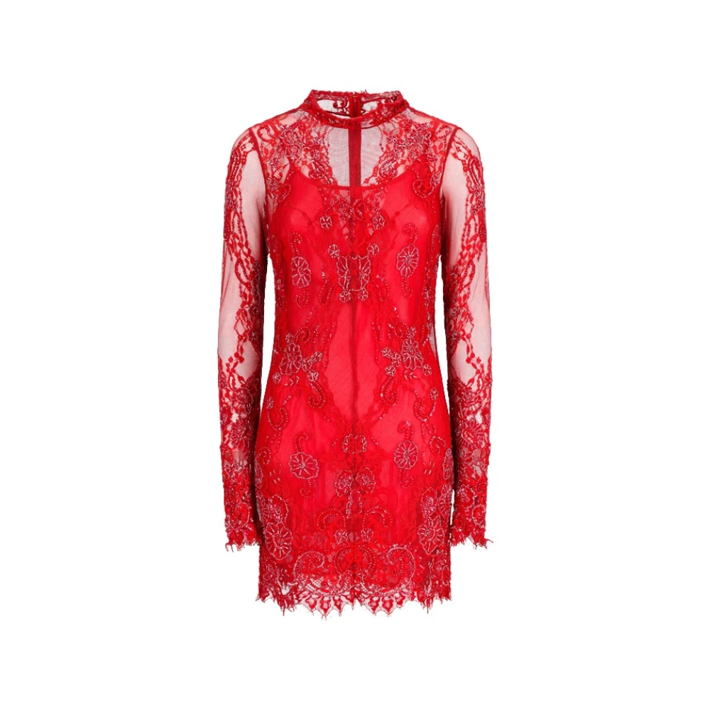 Blumarine Donna Rosso - Abito Pizzo Ricamato - Dresses - S