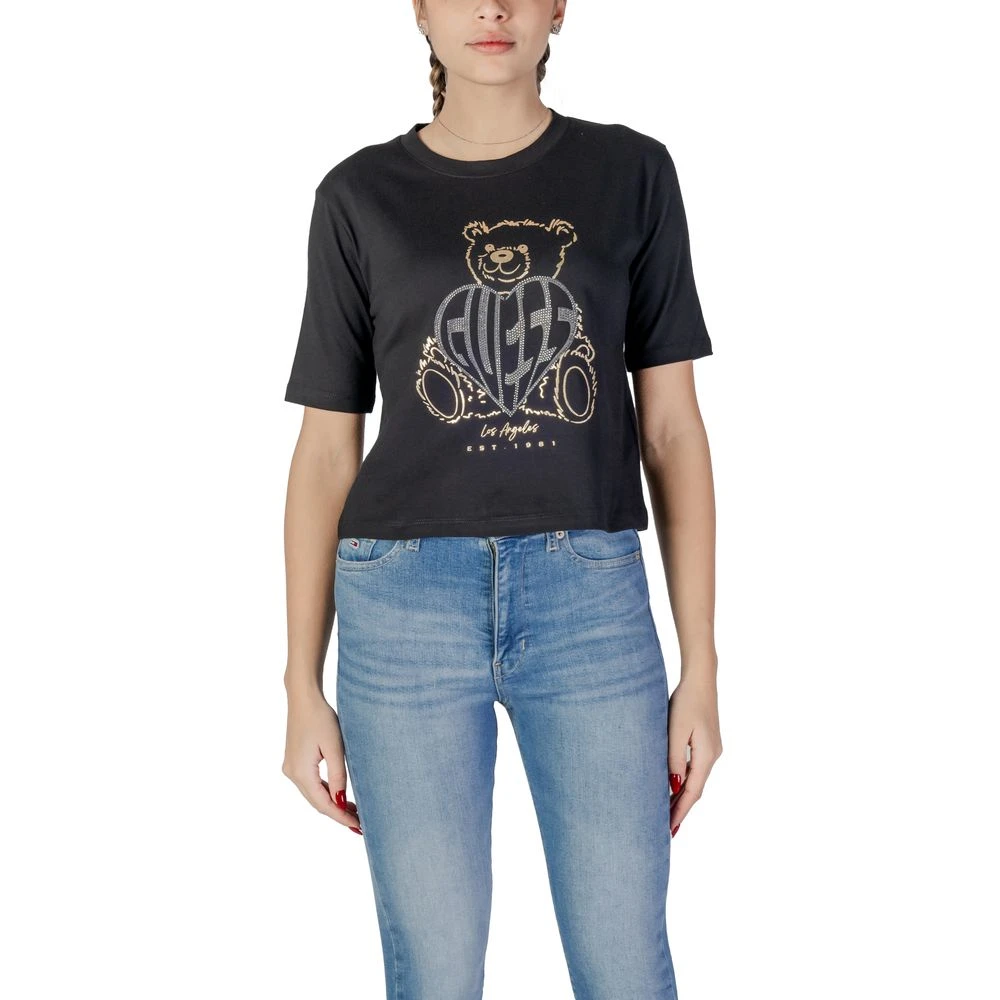 Guess Zwarte Katoenen Dames T-shirt Black Dames