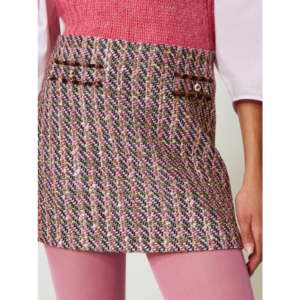 Actitude Bouclé Lurex Mini Rok Multicolor Dames