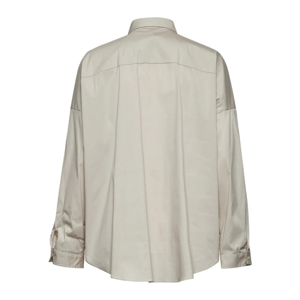 BRUNELLO CUCINELLI Beige Stretch Katoenen Overhemd Beige Dames