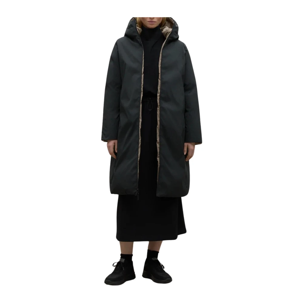 Ecoalf Omkeerbare jas voor vrouwen in het zwart Black Dames