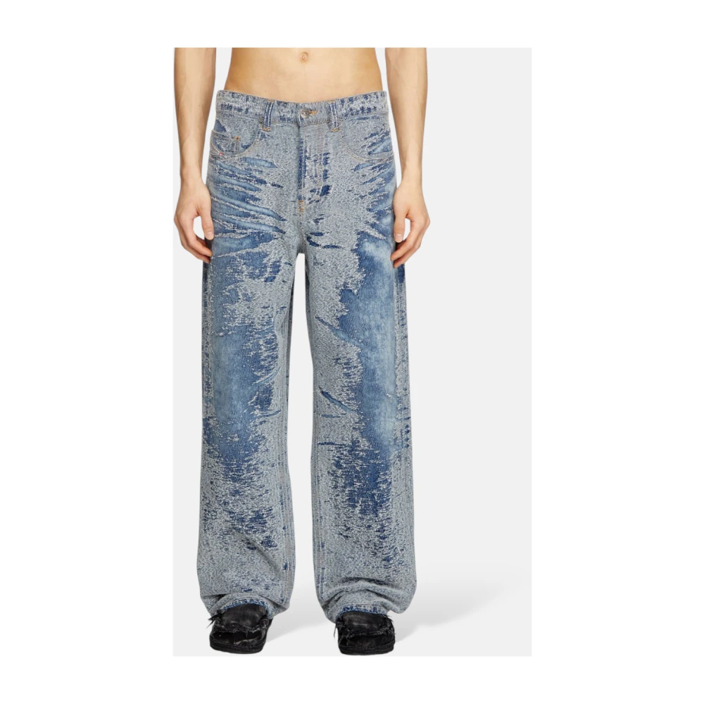 Diesel Relaxed-Fit jeans met unieke stijl Blue Heren