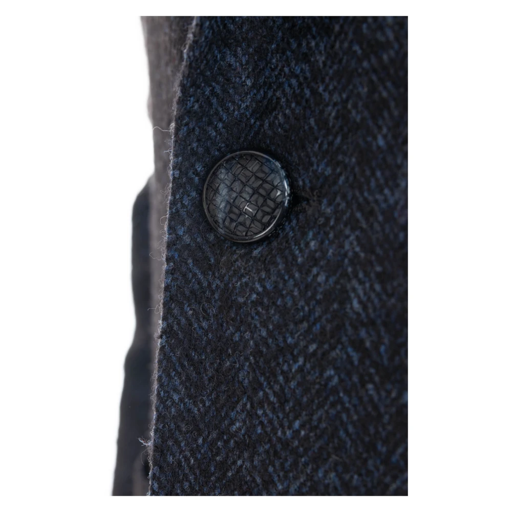 Tagliatore Blauwe Geweven Jas Single-Breasted Stijl Blue Heren