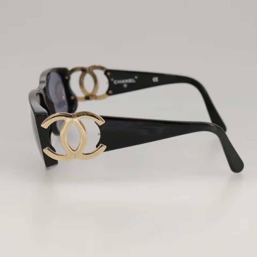 Chanel Vintage Pre-owned Plastic sunglasses Black Dames