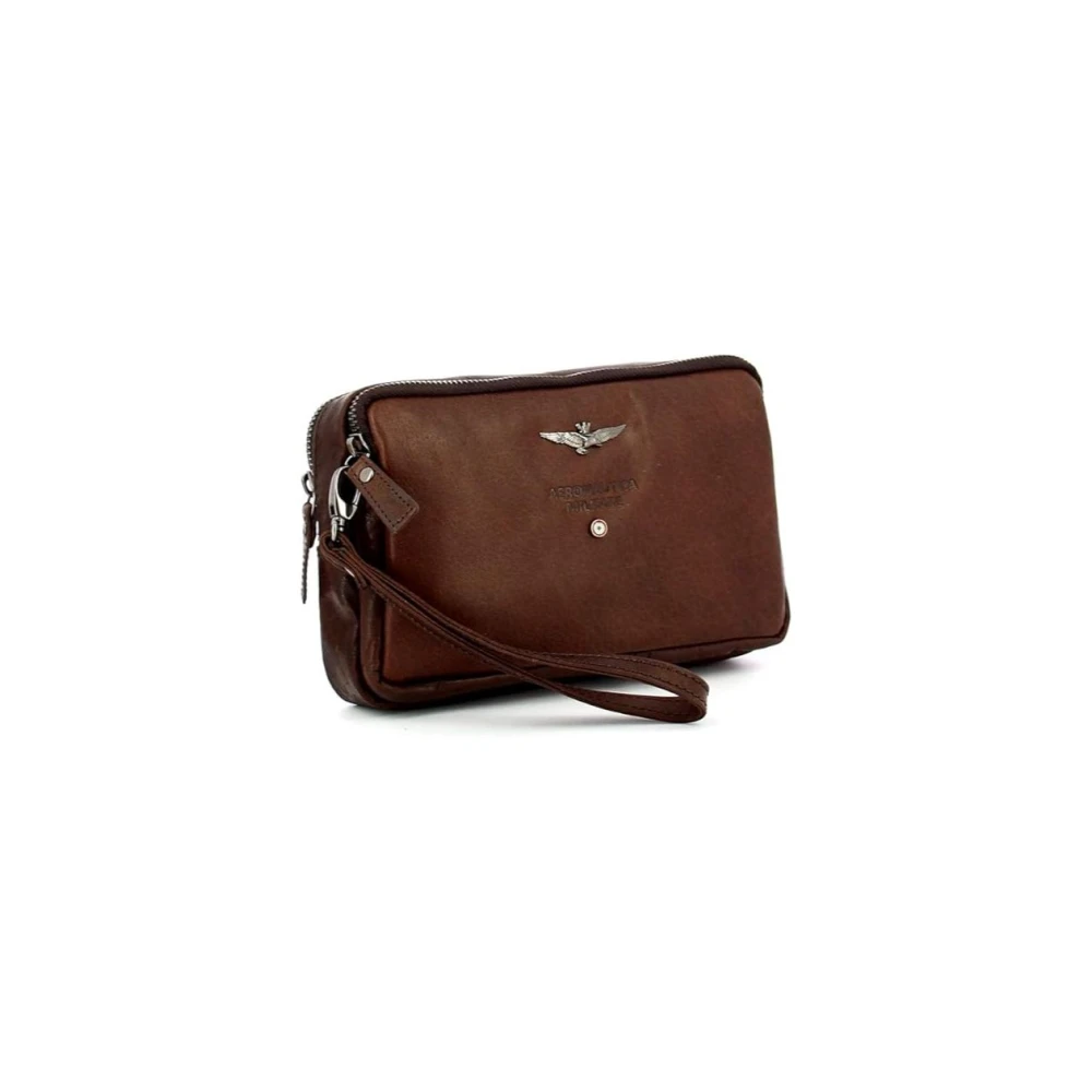 aeronautica militare Vintage Schoudertas Am-309 Brown Heren