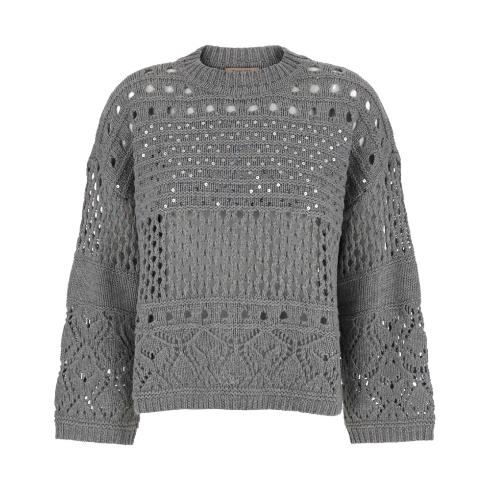 Twinset Gezellige Grijze Sweaters Maxi Maglia Warm Gray Dames