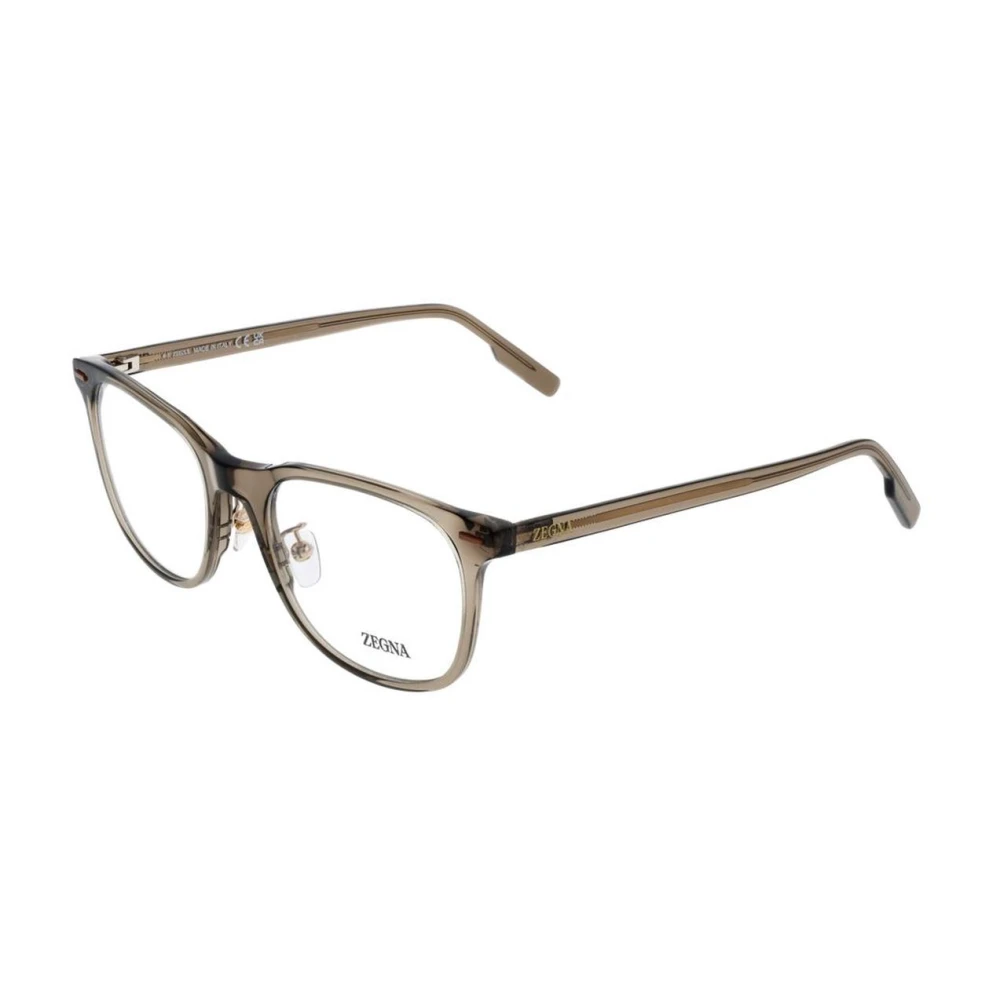 Ermenegildo Zegna Bruine Ronde Optische Frames met Demo Bril Brown Heren