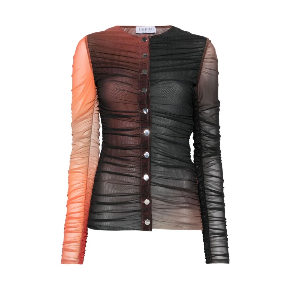 The Attico Gegradeerde Mesh Sweater met Gerimpelde Details Multicolor Dames