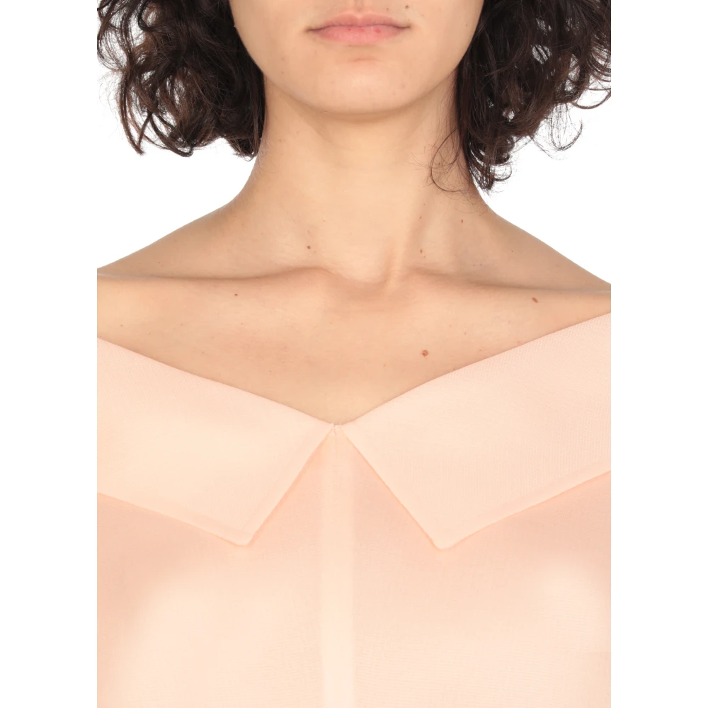 Khaite Zijden V-Hals Roze Top Pink Dames