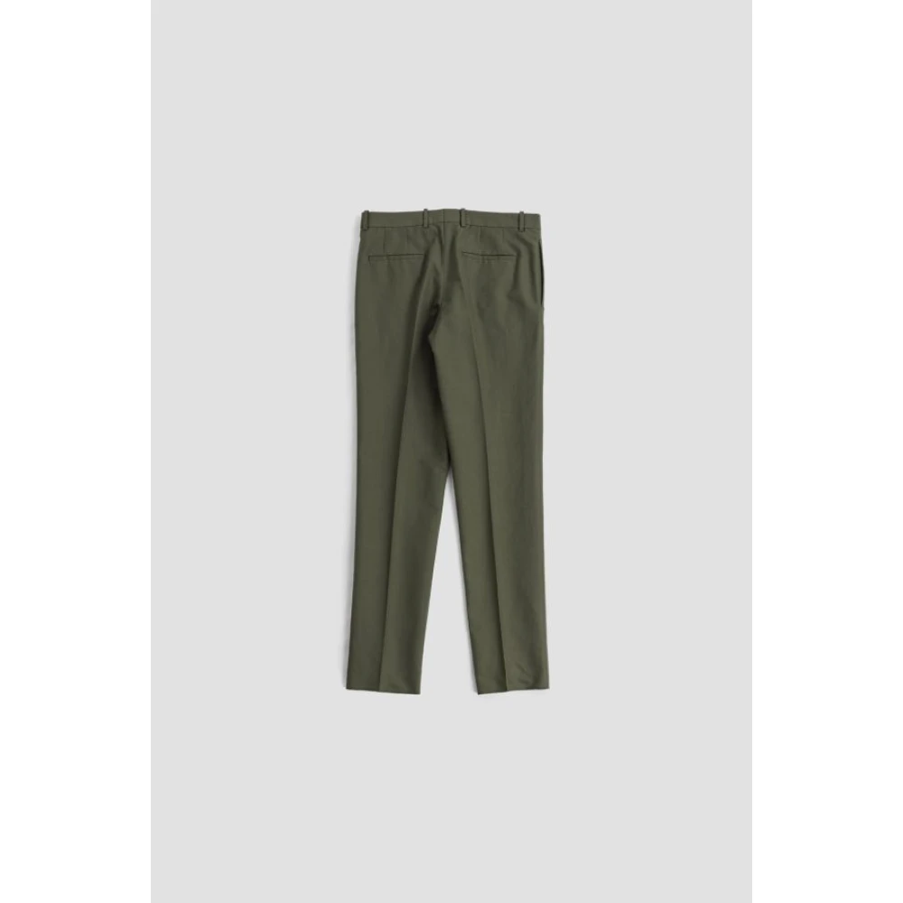 Jil Sander Khaki Groene Straight Leg Katoenen Broek Green Heren