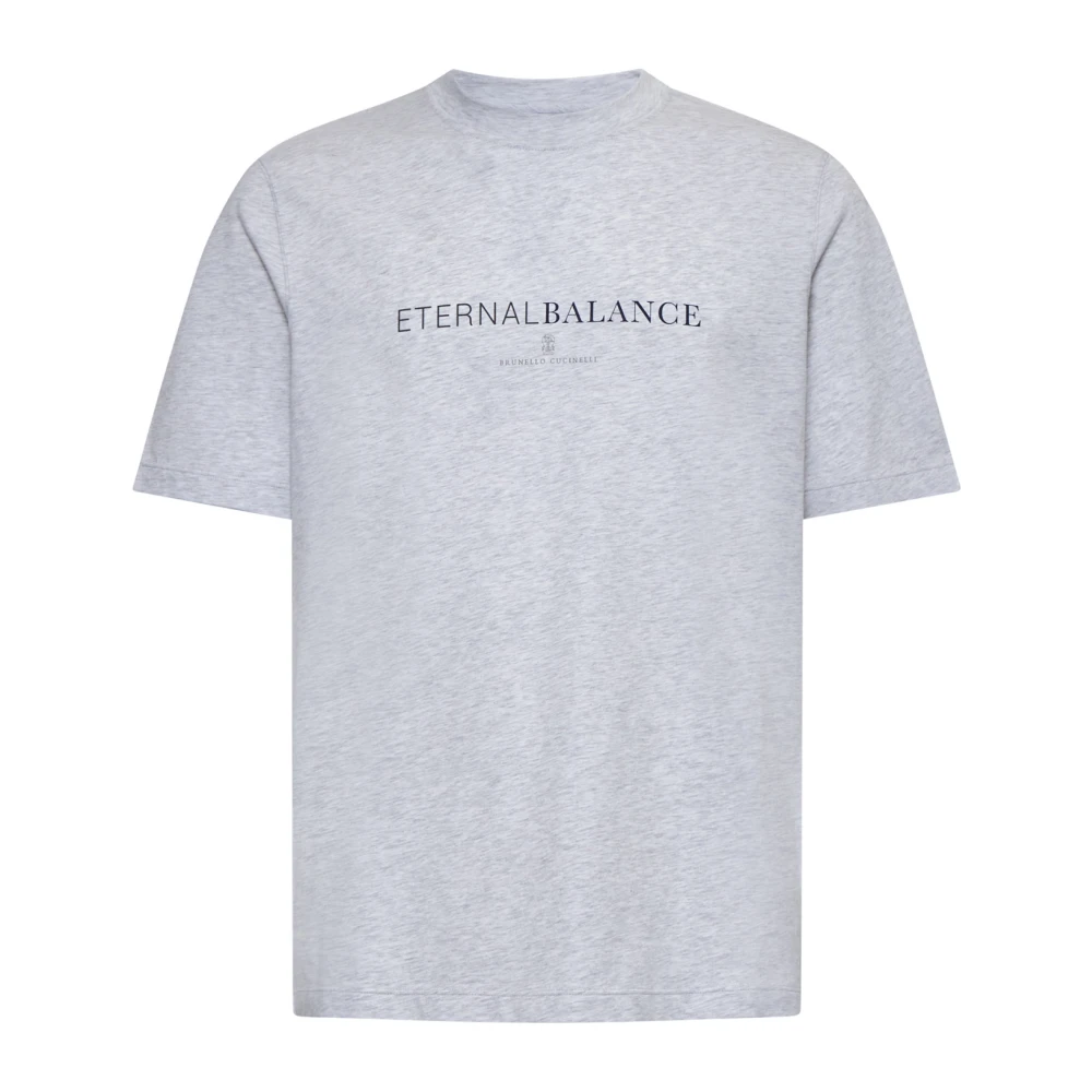 BRUNELLO CUCINELLI Grijze T-shirts en Polos Gray Heren