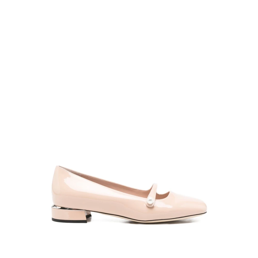 Jimmy Choo Women's Pink Pumps, 7 Uk, Elisa Patent Leather Ballet Flats