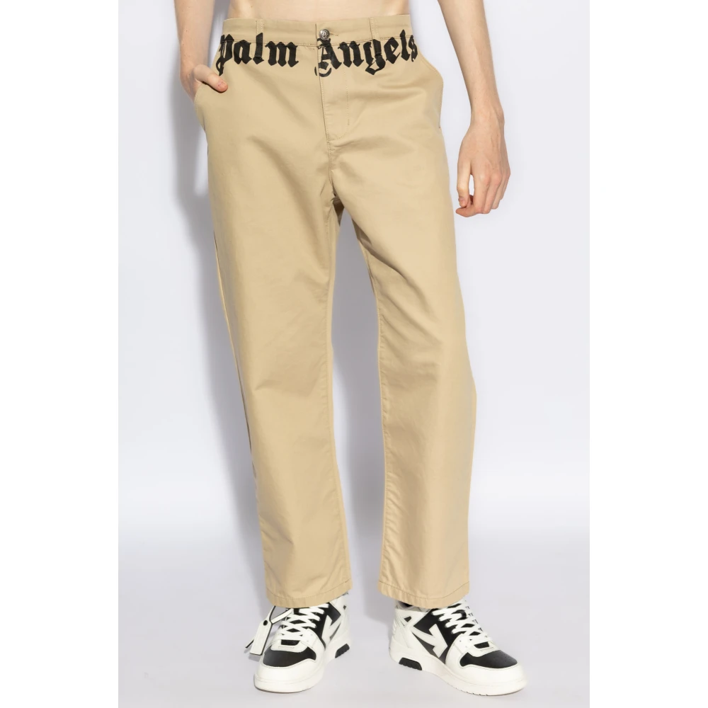 Palm Angels Wijde broek Beige Heren
