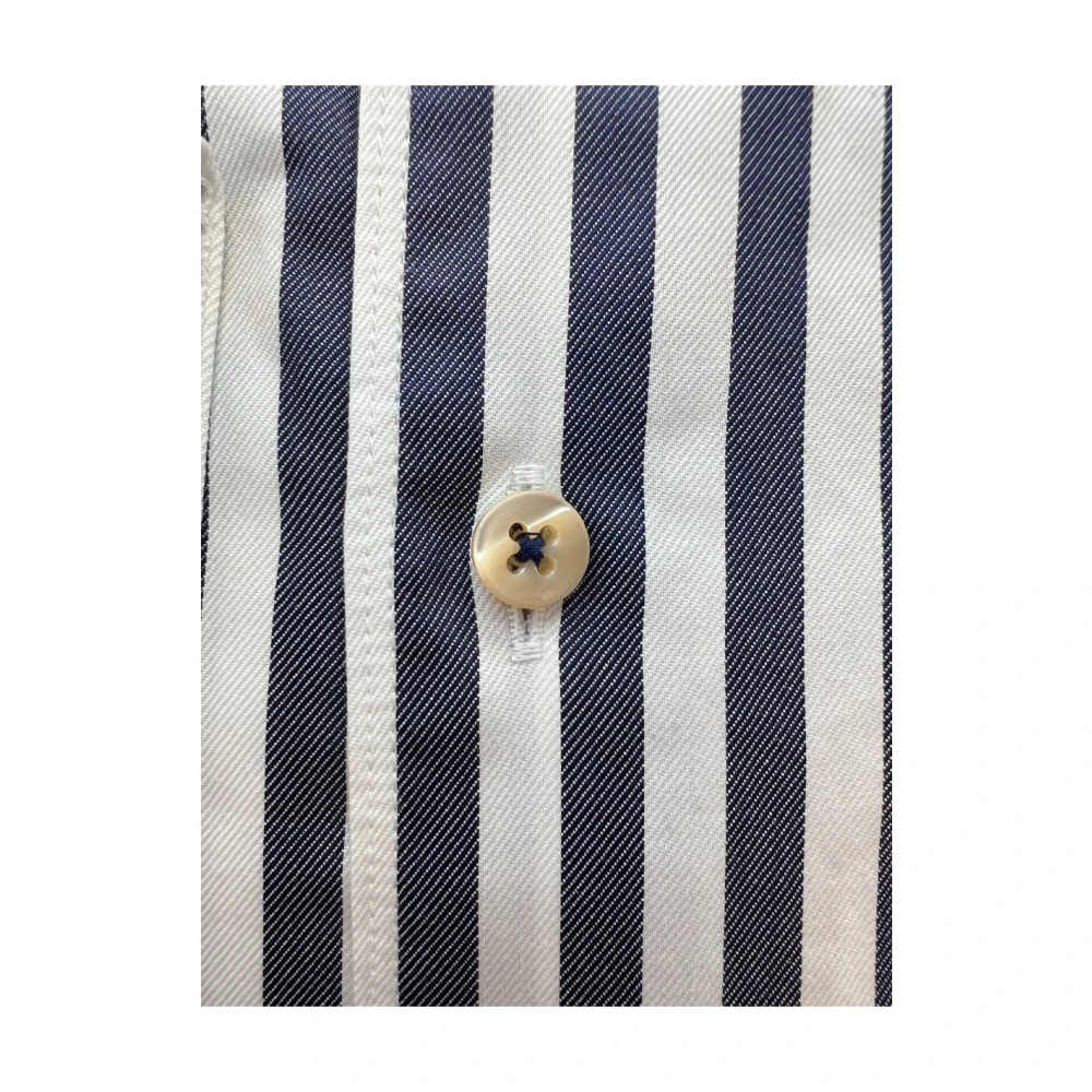 Stenströms Slim Gestreept Twill Overhemd Black Heren