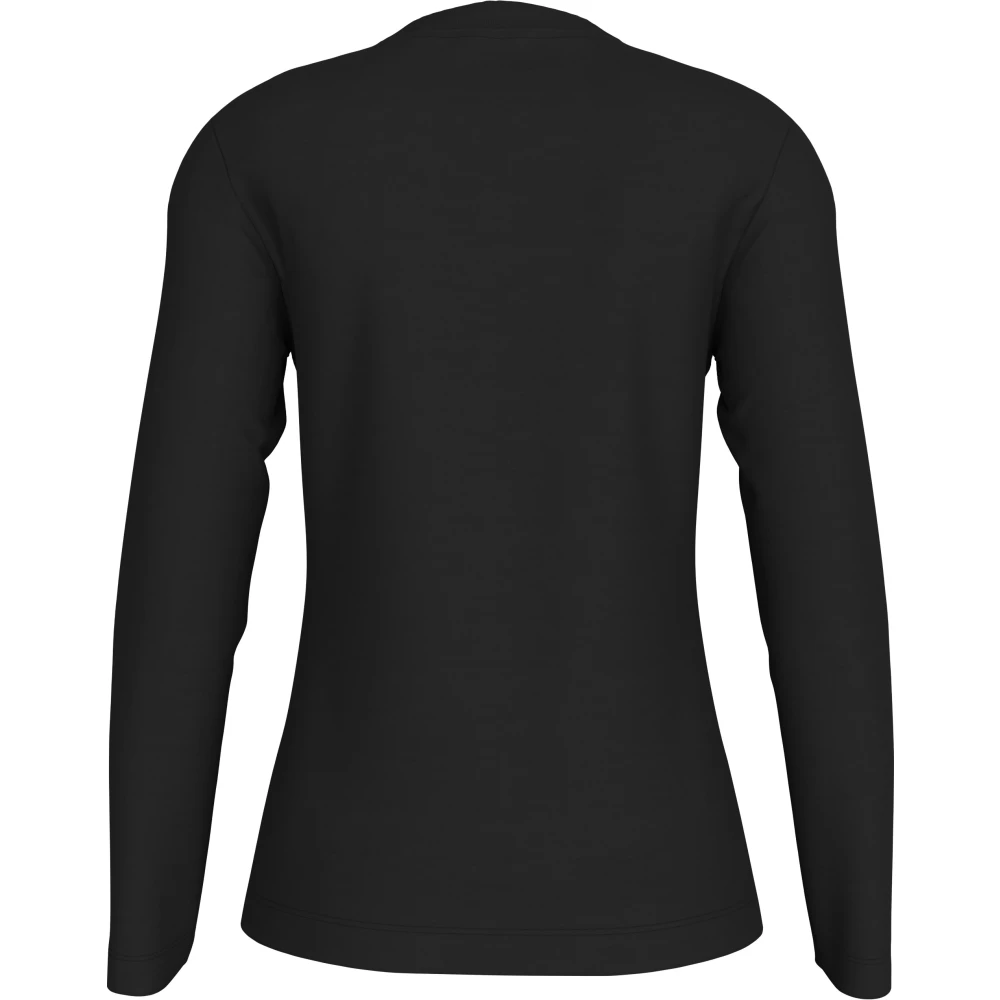 Calvin Klein Zwarte Sweater Ronde Hals Katoen Regular Fit Black Dames