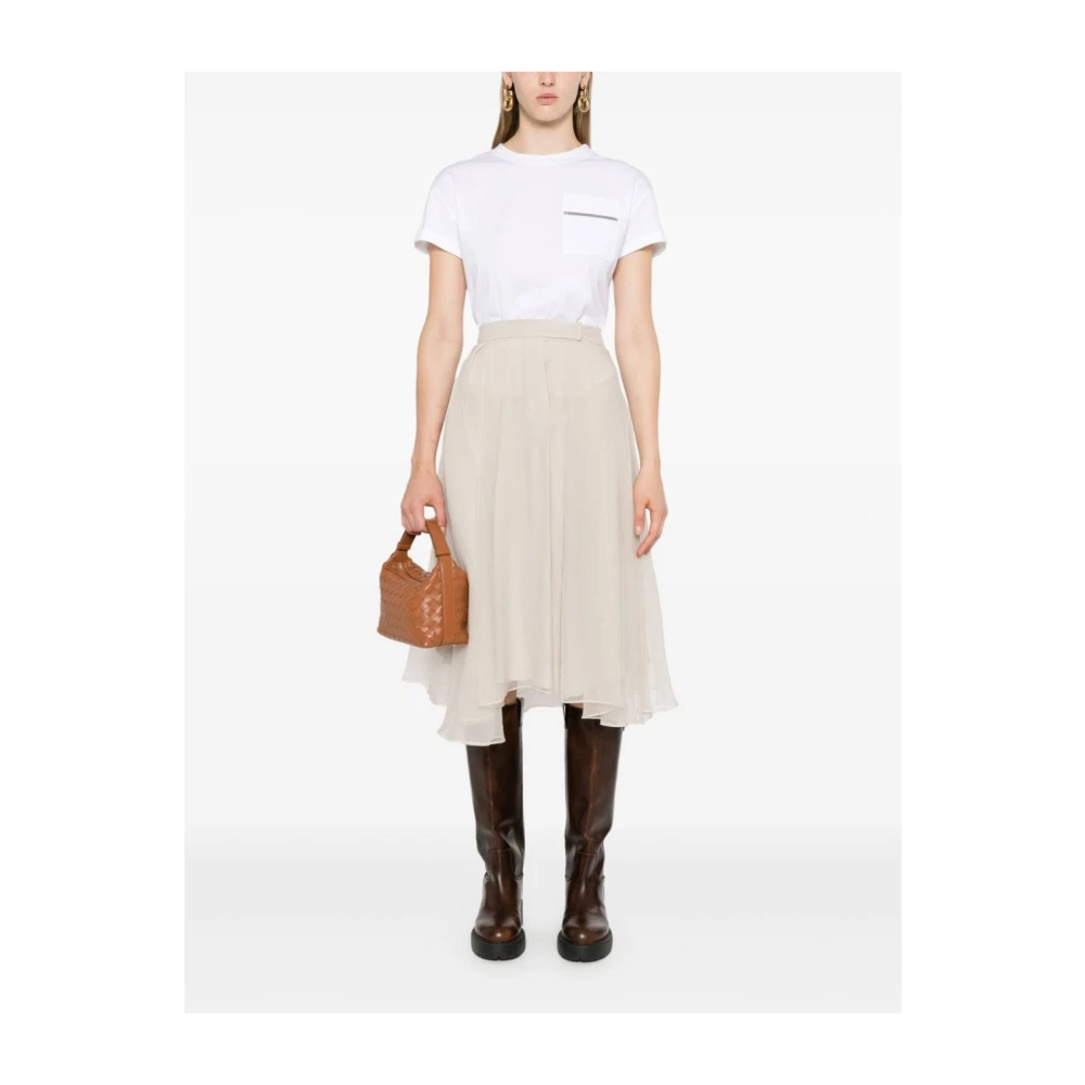 BRUNELLO CUCINELLI Witte katoenen T-shirts en polo's White Dames