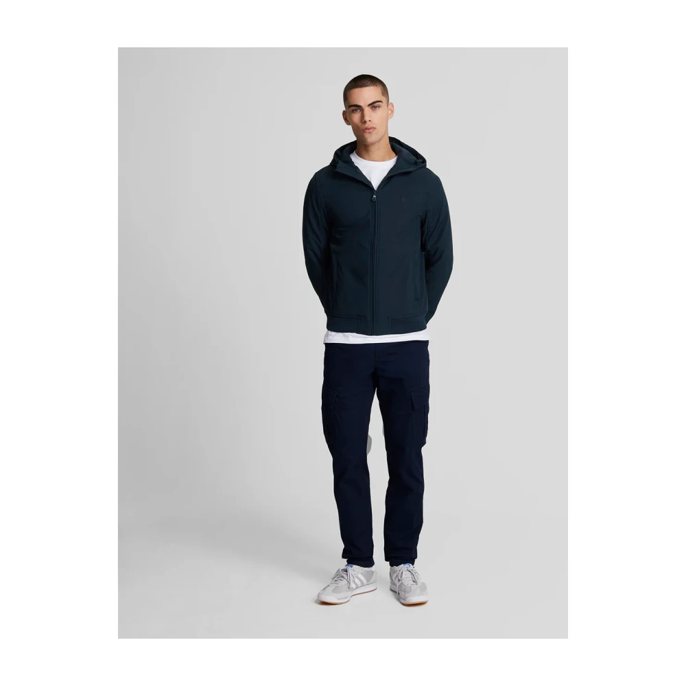 Lyle & Scott Tonal Fleece Back Jas Blue Heren