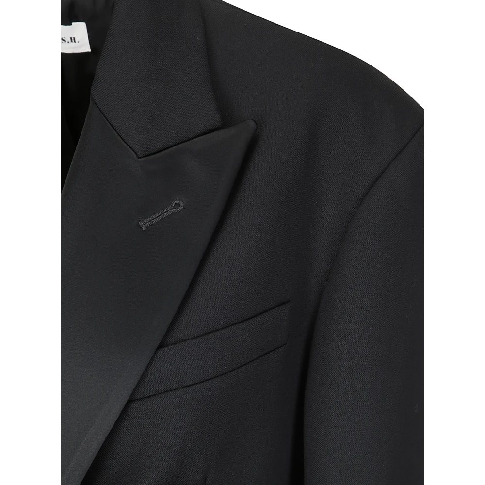 P.a.r.o.s.h. Oversized Peak Lapel Double-Breasted Jacket Black Dames