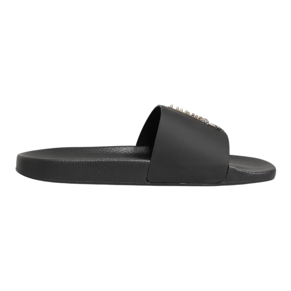 Dolce & Gabbana Women's Black Sliders, 12 Uk, Calfskin Slide