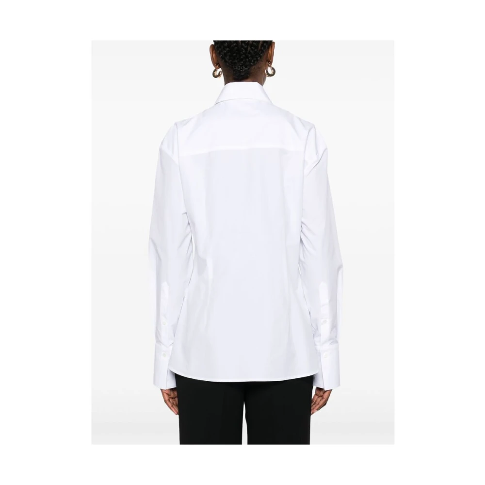 Mark Kenly Domino Tan Witte Button-Up Shirt met Dart Detailing White Dames