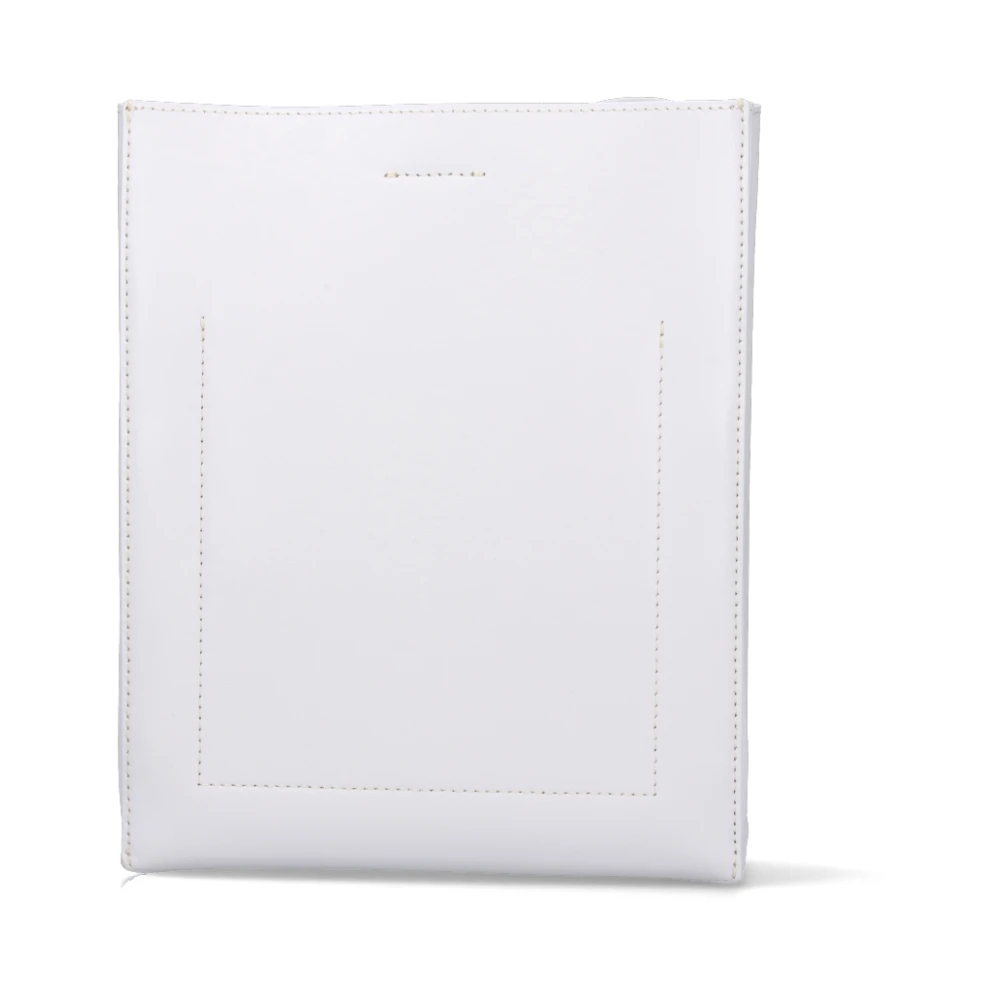 Calvin Klein Witte leren schoudertas met logo White Dames