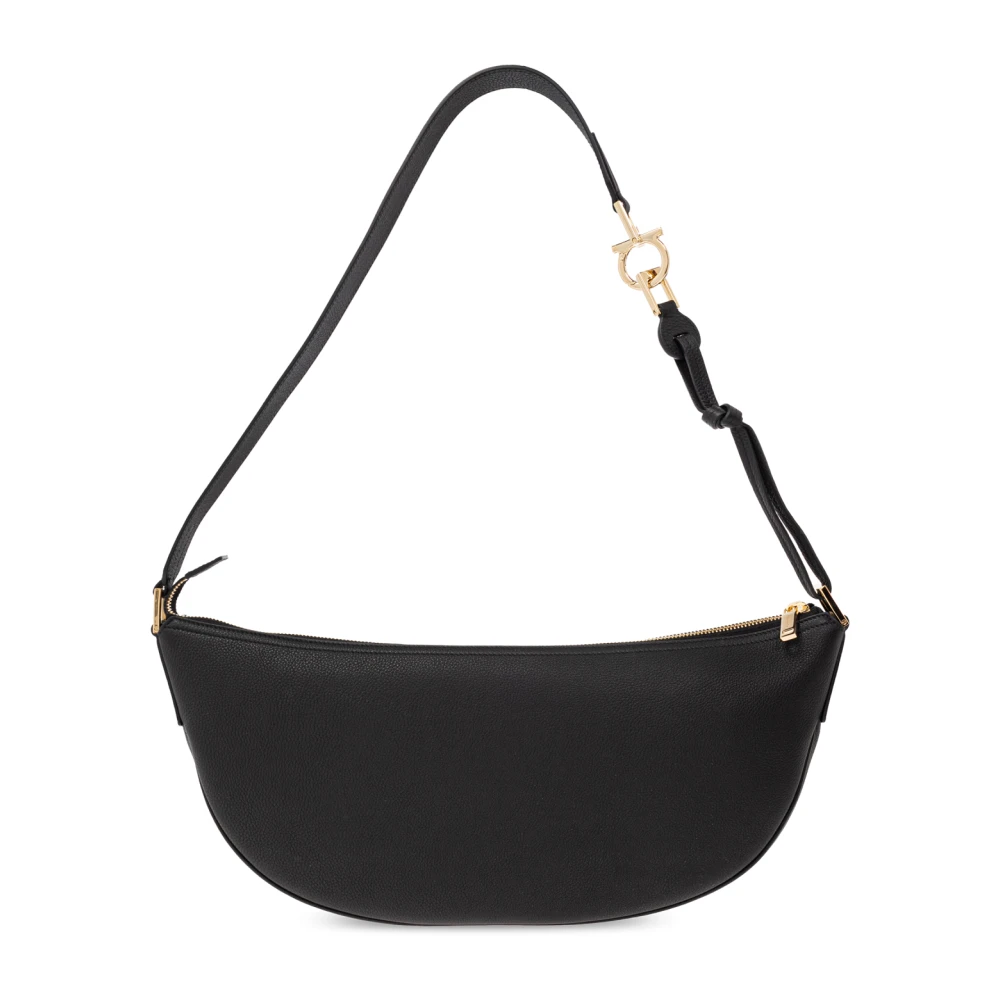 Salvatore Ferragamo Schoudertas Smile Medium Black Dames