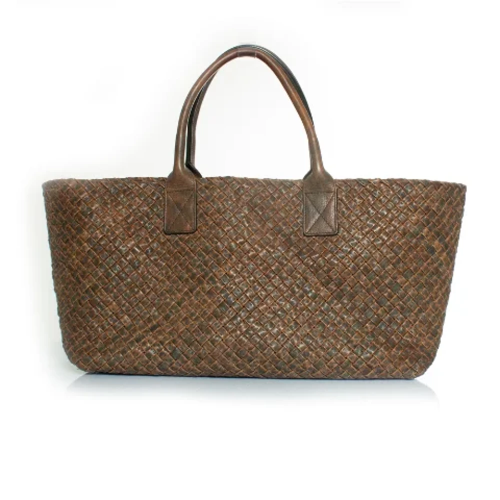 Bottega Veneta Vintage Pre-owned Leather shoppers Brown Dames