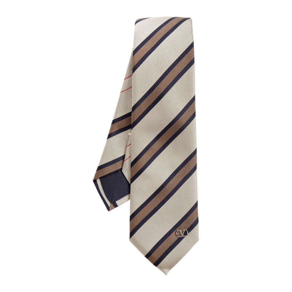 Valentino Garavani , Ties, Male, Gray, One Size, Silk Tie