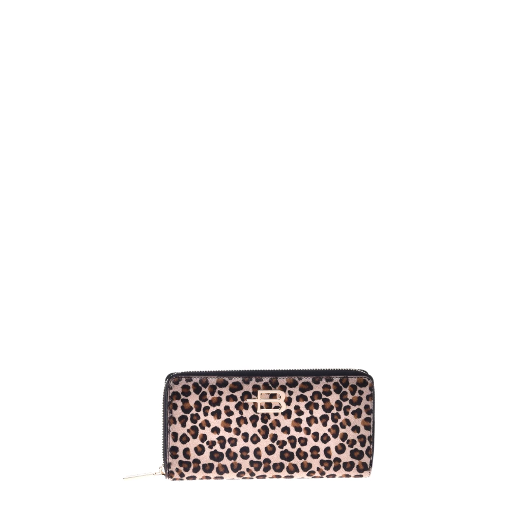 Baldinini Wallet in leopard-print pony skin with zip Multicolor Dames
