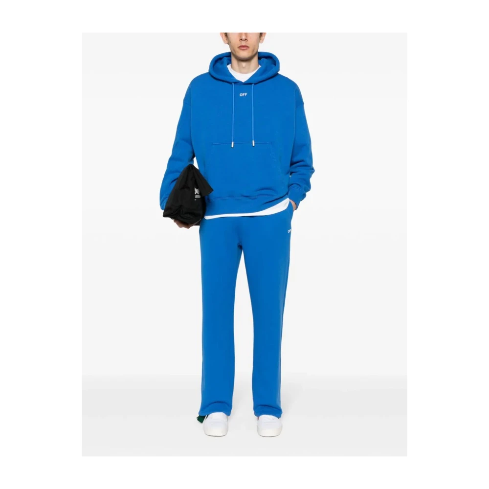 Off White Nautical Blue Scribble Diags Track Pants Blue Heren