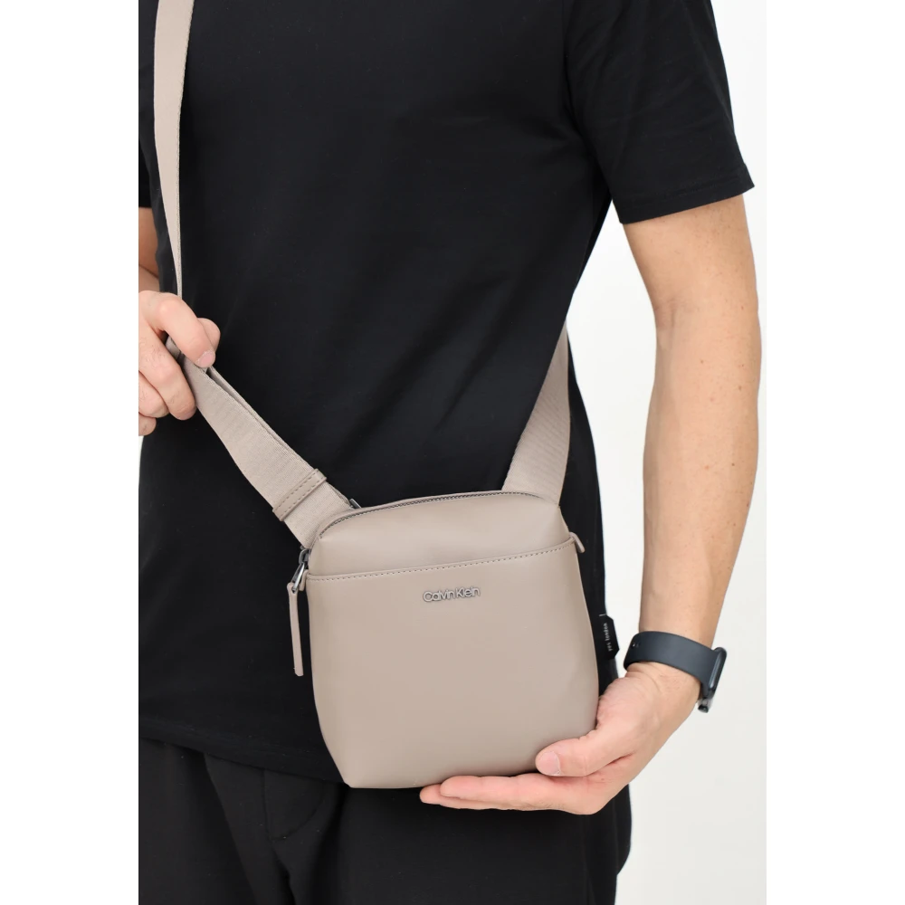 Calvin Klein Beige Schoudertas met Logotoepassing Beige Heren