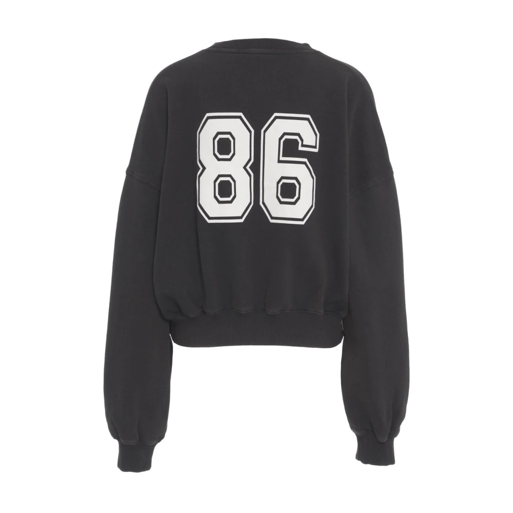 love stories Zwarte Cropped Sweatshirt met Logo Print Black Dames