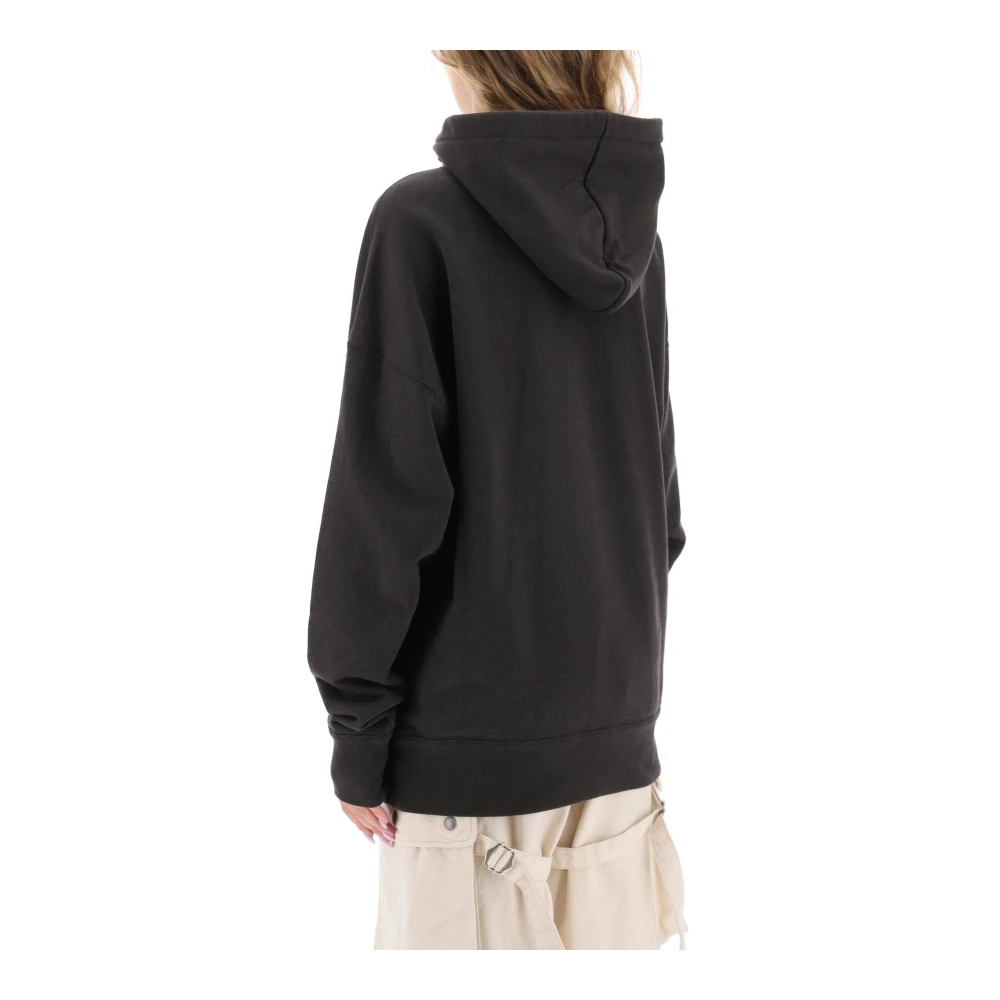 Isabel marant Oversized hoodie met logo borduursel Black Dames