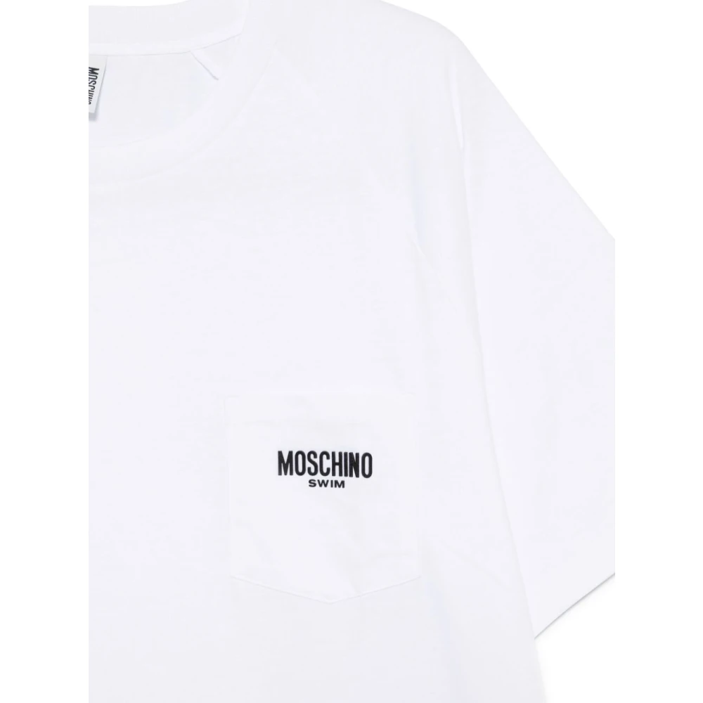 Moschino Wit Borstzak Crew Neck T-shirt White Heren