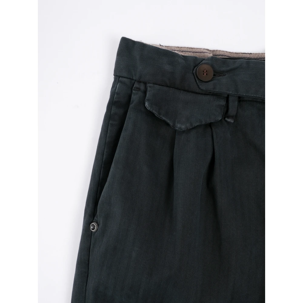 White Sand Elegante Dubbel Geplooide Broek Black Heren