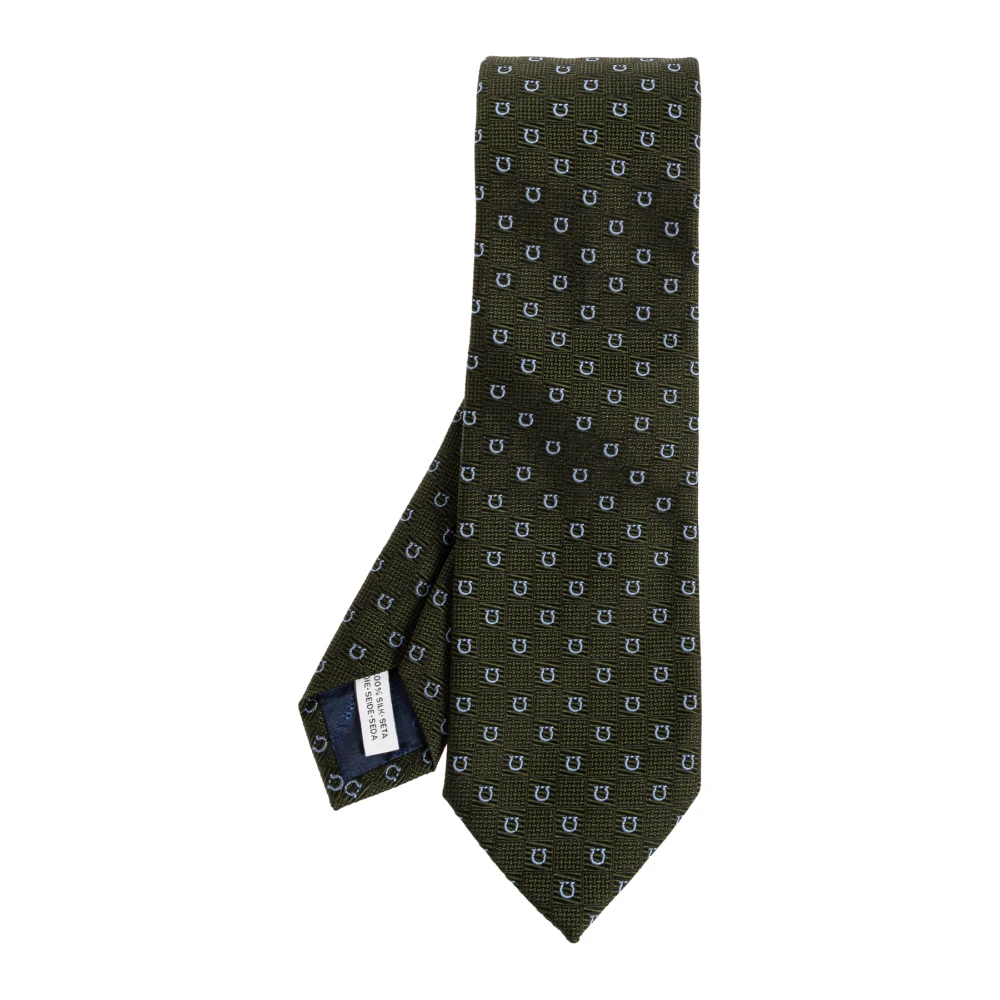 Ferragamo Herr Grön Accessoarer One Size, Läder, Silkesnål
