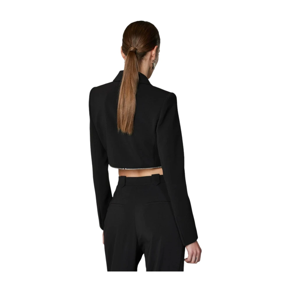 PATRIZIA PEPE Stijlvolle Jas voor Vrouwen Black Dames