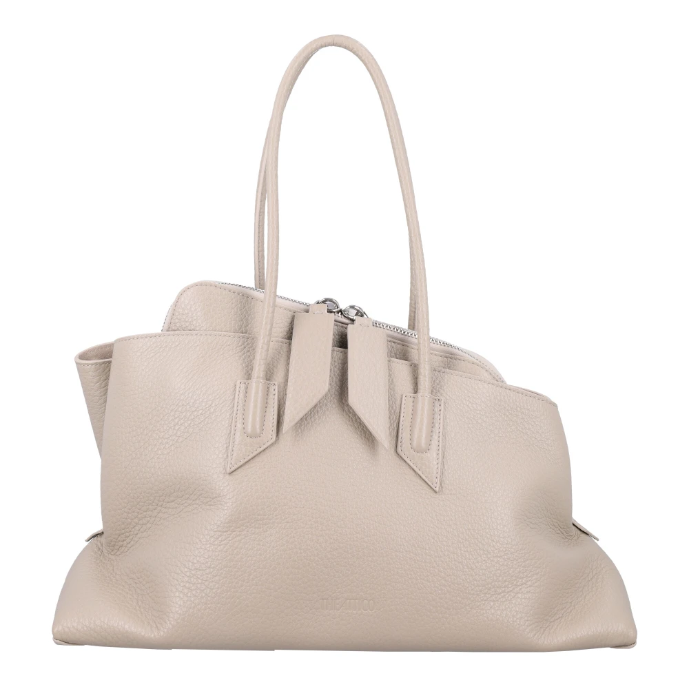 The Attico Gestructureerde Leren Handtas Beige Dames