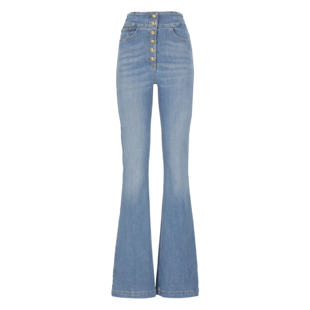 Elisabetta Franchi Lichtblauwe Jeans met Riemlussen Blue Dames